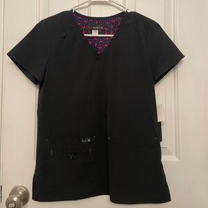 Xxs black scrub top